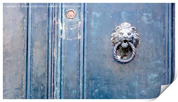 Lions Head Door Knocker Print by Derek Daniel