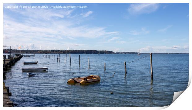 View from East Dorset Sailing Club Print by Derek Daniel