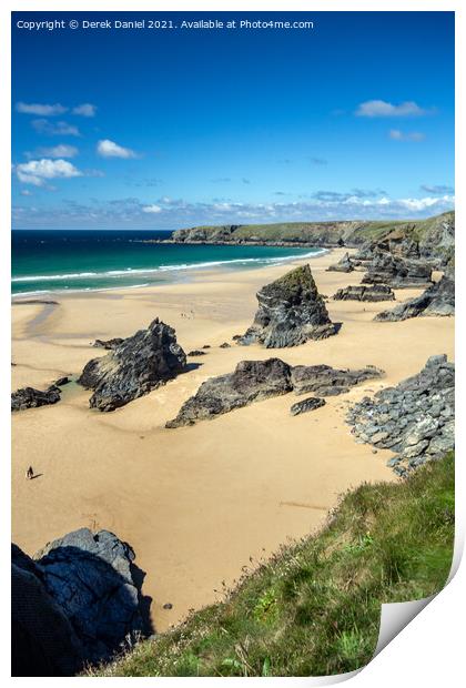 Bedruthan Steps, Cornwall Print by Derek Daniel