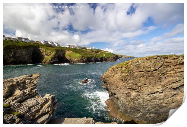 Majestic Headland Overlooking the Cornish Coast Print by Derek Daniel