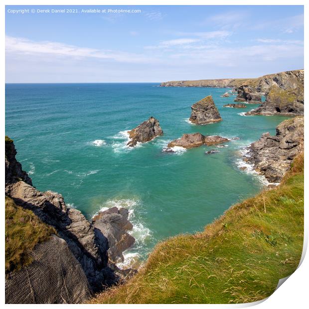 Bedruthan Steps, Cornwall Print by Derek Daniel