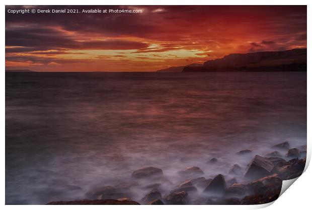 Stunning Sunset over the Jurassic Seascape Print by Derek Daniel