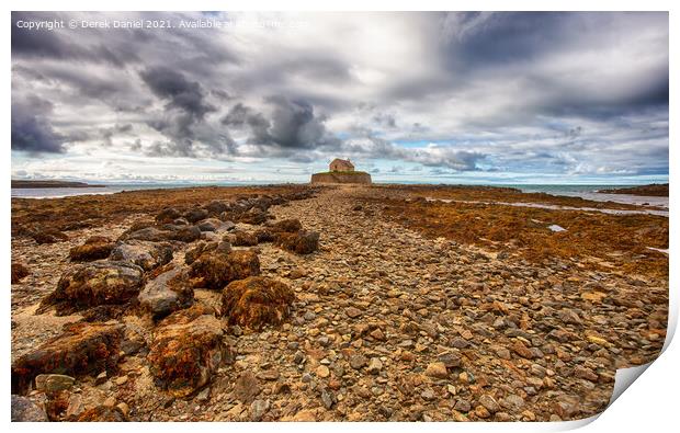 St Cwyfan's Church, The Church In The Sea Print by Derek Daniel