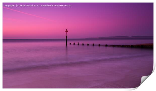 Groyne, Boscombe Beach (panoramic) Print by Derek Daniel