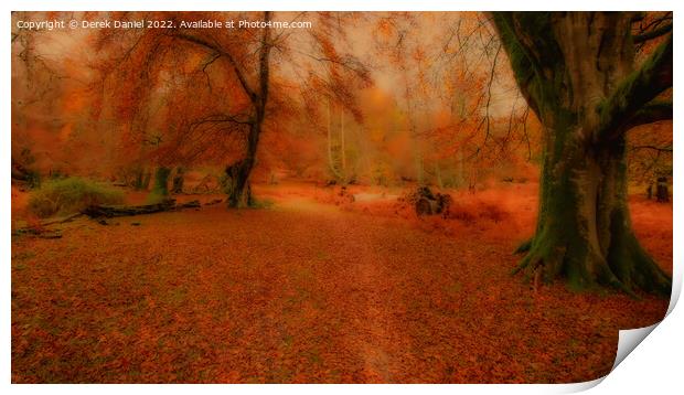 Enchanting Autumn Forest Print by Derek Daniel
