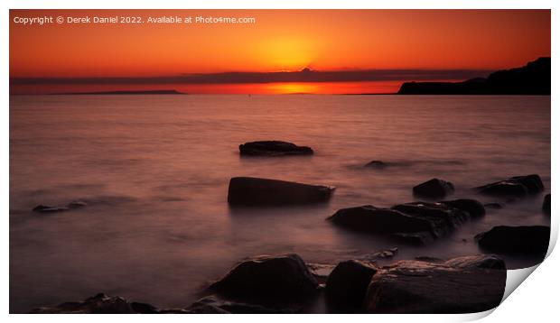 Kimmeridge Sunset (panoramic) Print by Derek Daniel