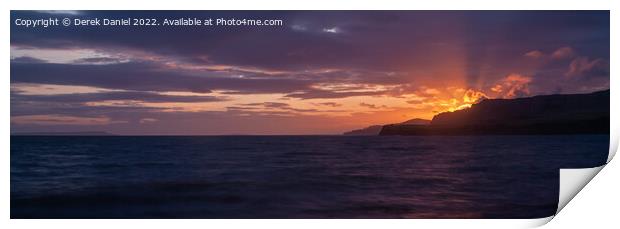 Kimmeridge Sunset (panoramic) Print by Derek Daniel