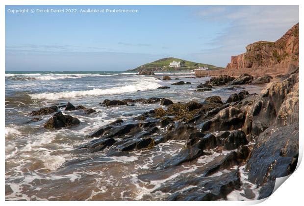 Bigbury On Sea, Devon Print by Derek Daniel