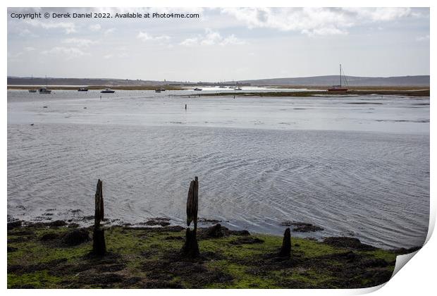 Looking Out Over The Solent At Keyhaven Print by Derek Daniel