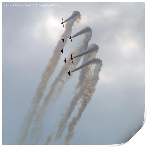 Thunderous Red Arrows Take Flight Print by Derek Daniel