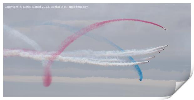 Red Arrows Bournemouth Air Show 2022 Print by Derek Daniel