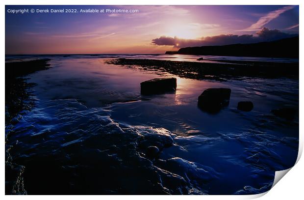 Kimmeridge Bay, Sunset, Dorset Print by Derek Daniel