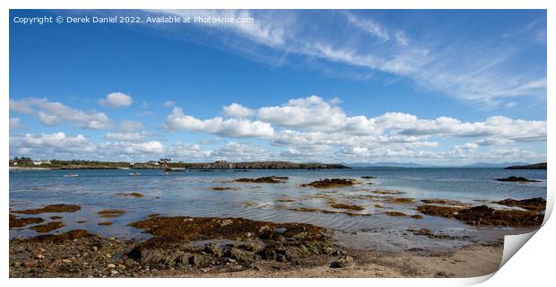 Tranquil Seascape at Borthwen Beach Print by Derek Daniel