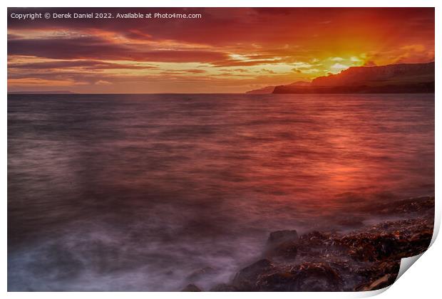 Majestic Sunset over Jurassic Seascape Print by Derek Daniel