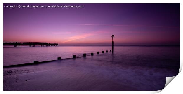 Majestic Sunrise at Boscombe Pier Print by Derek Daniel