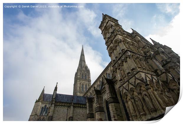 Majestic Beauty of Salisbury Cathedral Print by Derek Daniel
