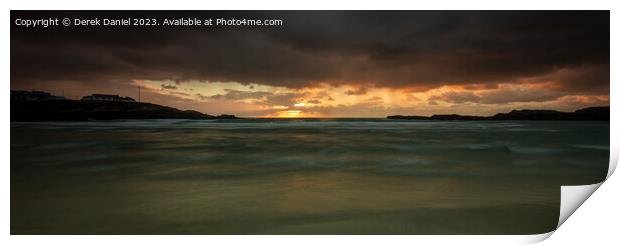 Serene Sunset on Trearddur Bay Print by Derek Daniel