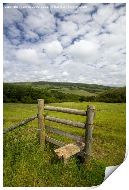 Rolling Hills of Dorset Print by Derek Daniel