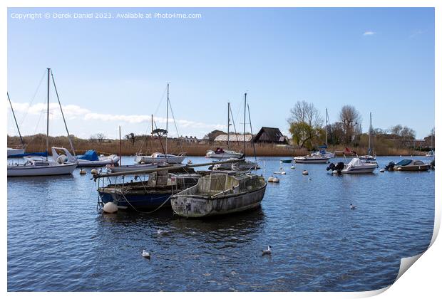 River Stour, Christchurch, Dorset Print by Derek Daniel