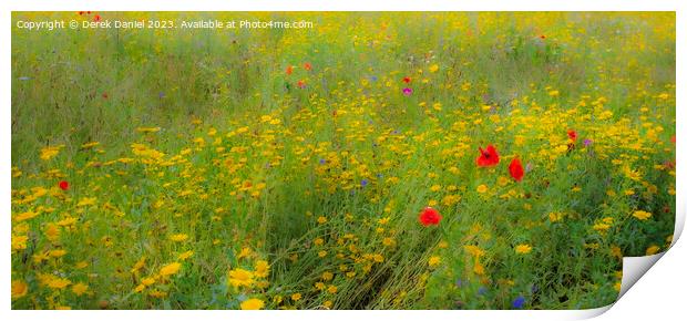 Painted Pastoral Meadow Print by Derek Daniel