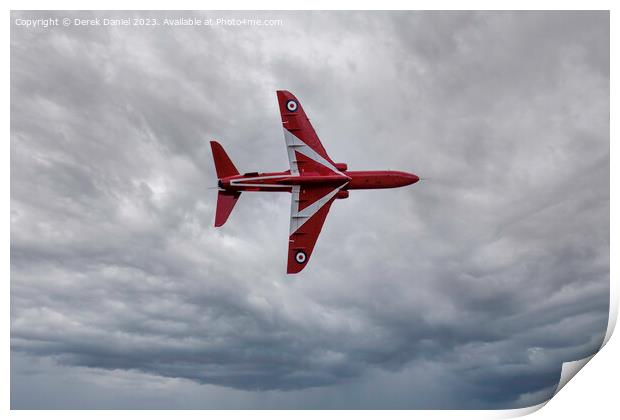 RAF Red Arrow Flying Solo Print by Derek Daniel