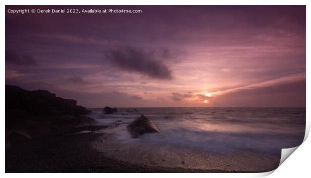 Whale Rock, Bude, Cornwall Print by Derek Daniel