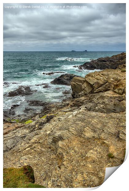 Majestic Treyarnon Coastline Print by Derek Daniel