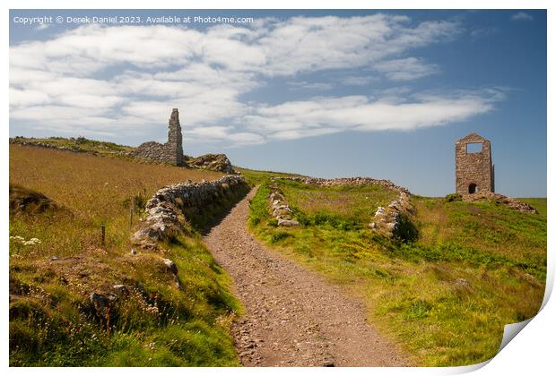 Tin Mines, Botallack Print by Derek Daniel