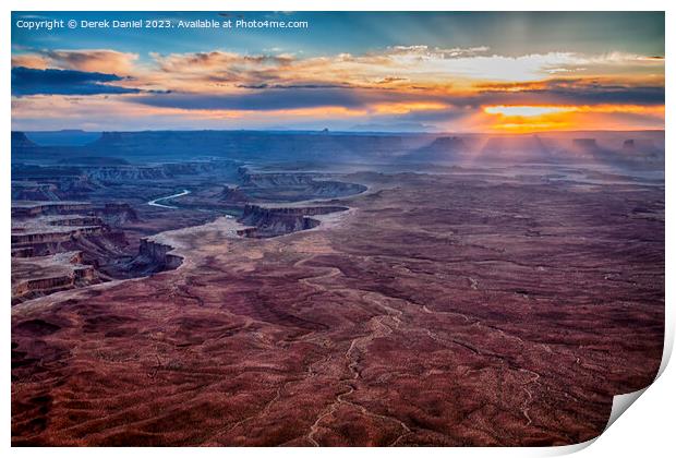 Canyonlands National Park as the sun is setting Print by Derek Daniel