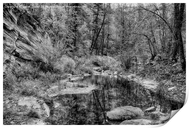 Oak Creek Canyon (mono) Print by Derek Daniel