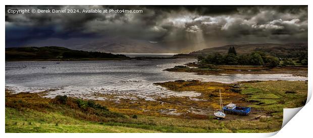 Storm clouds over Loch Hourn Print by Derek Daniel
