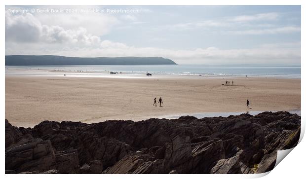 Golden Sands at Woolacombe Print by Derek Daniel