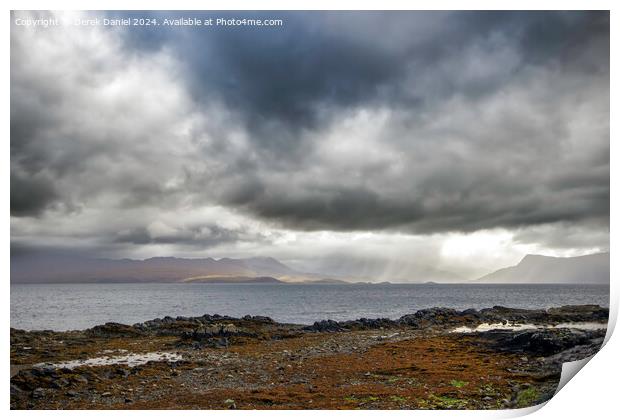 Storm clouds over Loch Hourn Print by Derek Daniel