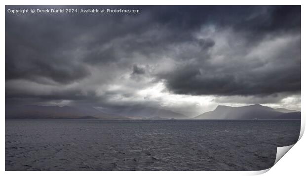 A view of the mainland from Armadale, Skye Print by Derek Daniel