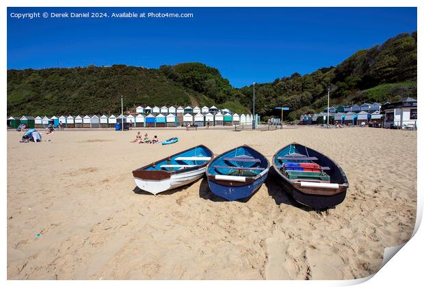 3 Boats On The Beach Print by Derek Daniel