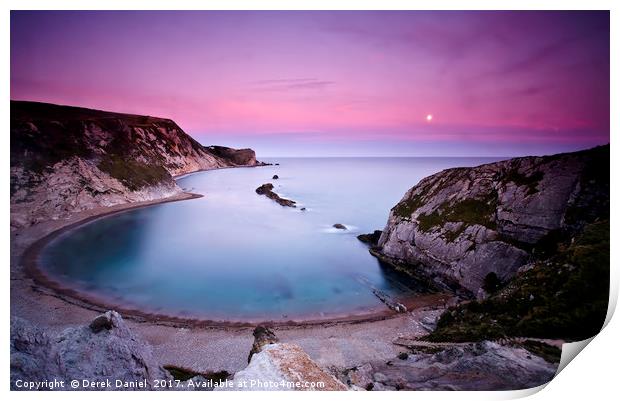 Pink Sunset at Man O'War Bay Print by Derek Daniel