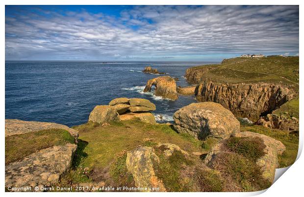 Lands End, Cornwall Print by Derek Daniel