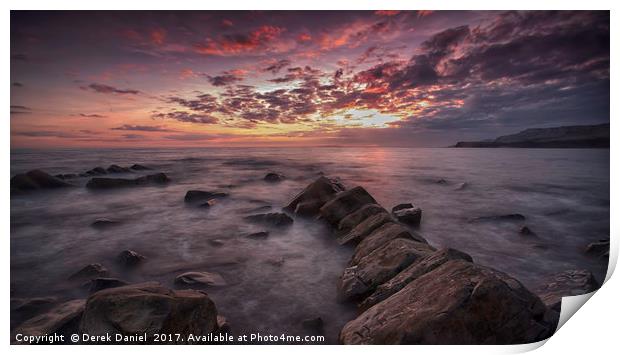 Majestic Sunset over Jurassic Coast Print by Derek Daniel