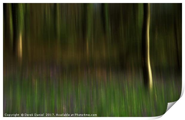 Abstract Blurred Trees Print by Derek Daniel
