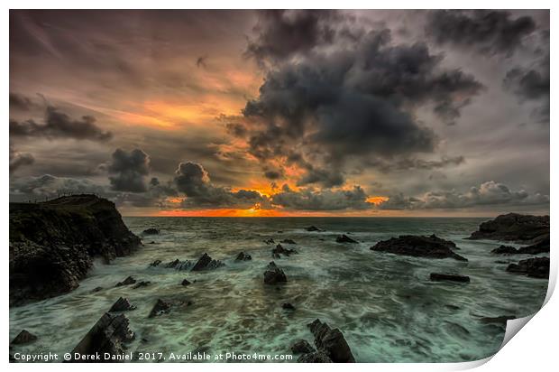 Hartland Quay Sunset Print by Derek Daniel