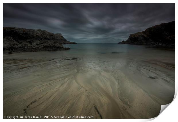 Moody Atmosphere at Porth Dafarch Print by Derek Daniel