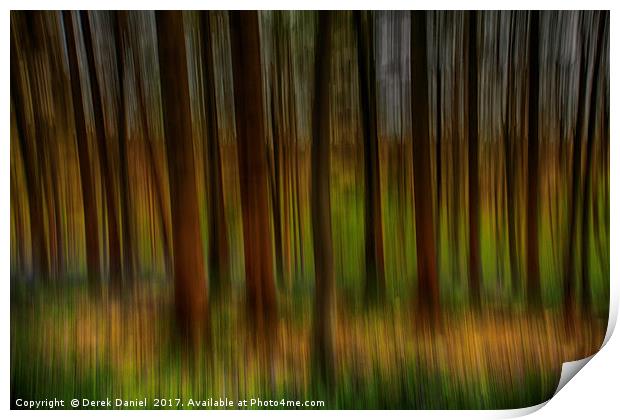 Abstract Blurred Trees Print by Derek Daniel
