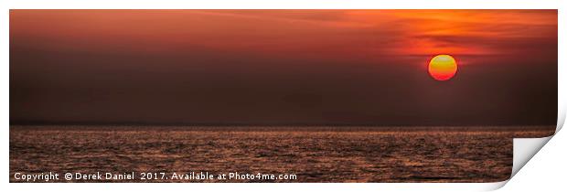 Rising sun at Peveril Point, Swanage Print by Derek Daniel