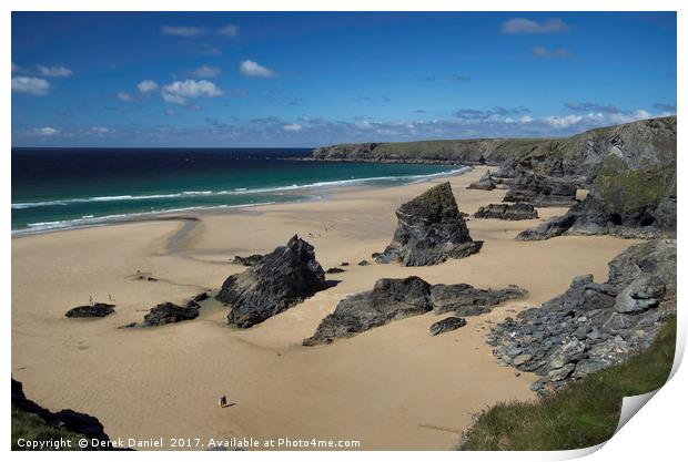 Bedruthan Steps, Cornwall Print by Derek Daniel