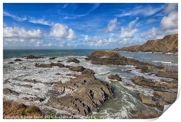 Hartland Quay, Devon Print by Derek Daniel