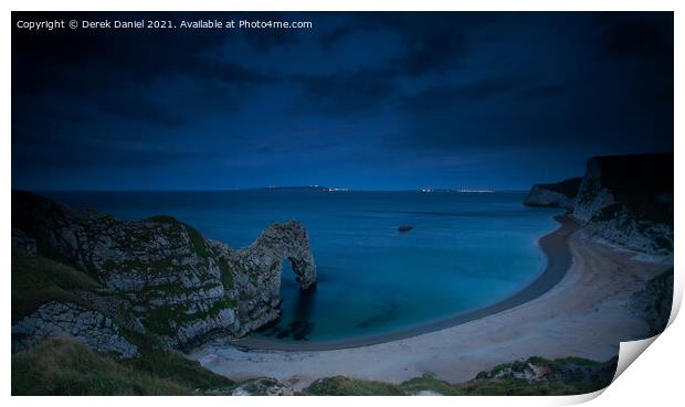 Blue Hour Durdle Dor, Dorset Print by Derek Daniel