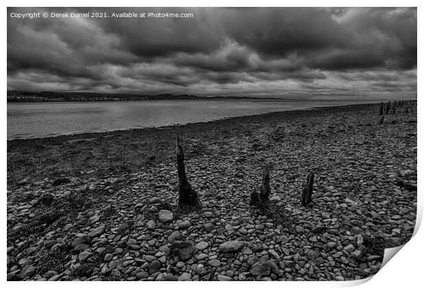 Majestic Caernarvon from Anglesey Print by Derek Daniel