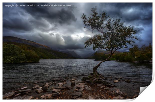 Dramatic and Moody Llyn Padarn Print by Derek Daniel