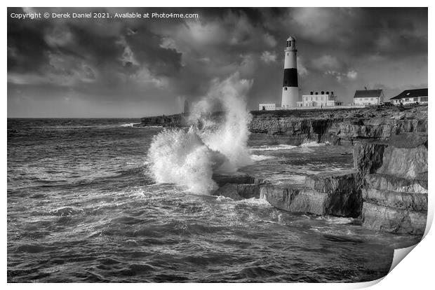 Stormy sea at Portland Bill #3 Print by Derek Daniel