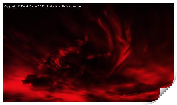 Intriguing Red Cloud Formation Print by Derek Daniel